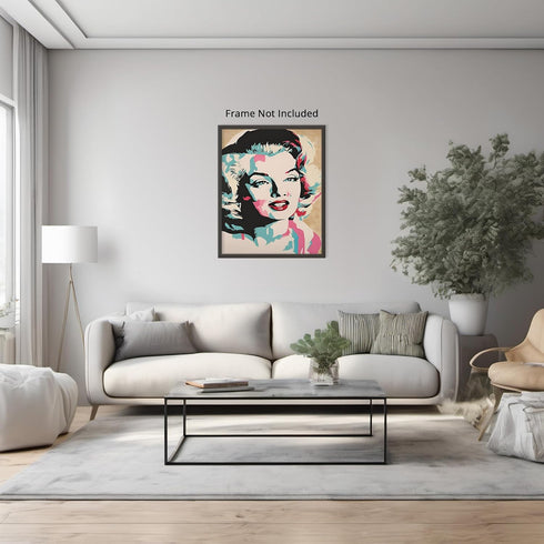 Posterizer 1 pcs- Marilyn Monroe inspired-pop art pastel theme-Famous Figures Art Collection-Abstract & Modern Art- Living Room Bedroom Decor- unf...